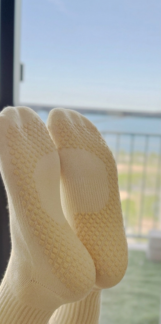 Banana Cream Grip Socks